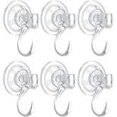 6 Pack Clear Suction Cup Hooks, Heavy-Duty Reusable Wreath Hangers For Glass Windows Smooth Doors, Waterproof Suction Cup Hooks For Shower Bathroom Kitchenware And Christmas Wreaths,Up To 15 Lbs (6)