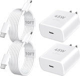 45W USB C Fast Charger with 10FT Type C Cable for iPhone 17 16 15 Pro Max