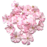 20Pcs Artificial Cherry Blossom Flowers Heads Pink Fake Faux Small Flowers Bulk Crafts Faux Flowers Heads For Diy Bridal Hair Clips Headbands Dress Accessories Wedding Party Decorative
