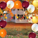 Fall Bridal Baby Shower Birthday Party Decorations Maroon Orange Gold Balloons