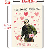 Horror Valentines Day Gifts For Her, Spooky Goth Halloween Anniversary Birthday Gift Card For Wife Girlfriend, Scary Movie Killer Love Card