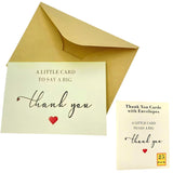 Thank You Cards With Envelopes - Pack 25 350Gsm Blank Thankyou Note With Stickers, Perfect Express Gratitude For Baby Shower Wedding Business Funeral Graduation Greeting - Bulk Small Mini Personalized
