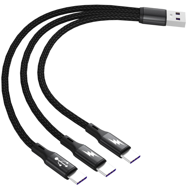 Usb C Splitter Cable,Usb A Male To 3 Type-C Male Charge Cable,3 In 1 Nylon Bra