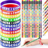 96 Pcs Kindergarten Here I Come Pencils Bracelets Kindergarten Pencils Wristbands For Kids, Back To School Gifts First Day Of School Supplies For Classroom Rewards Party Favors Goodie Bag