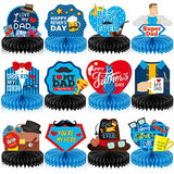 12PCS Father's Day Honeycomb Centerpieces Dad's Day Tables Decorations Honeycomb Balls Happy Fathers Day Themed Party Supplies for Dad's Birthday Family Home Party Decor Favor for Photo Backdrop