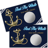 50 Pack Nautical Baby Shower Game Scratch Off Cards For Baby Shower, Baby Shower Activity And Idea (Find The Whale And You Win A Prize)