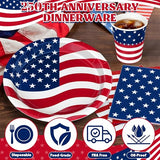 96Pcs 4th of July Plates and Napkins Sets, Paper Independence Day Decor