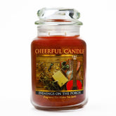 A Cheerful Giver - Evenings On The Porch Scented Glass Jar Candle (24 oz) with Lid & True to Life Fragrance Made in USA