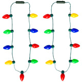 Led Christmas Xmas Light Up Necklace Bulb For Holiday Party Favors 9 Led Bulbs - Ugly Christmas Sweater Accessories (2 P