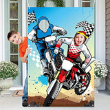 Motocross Photo Door Banner 59×39 — Dirt Bike Backdrop & Kids Party Prop