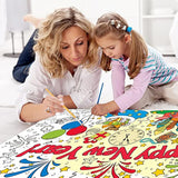 Giant Happy New Year Coloring Poster For Kids 2026 New Years Eve Giant Coloring Tablecloth Large Books Huge Sheet Page Table Cover For Wall Boys Girls Classroom Home Holiday Party Supplies 31X43In
