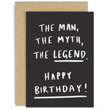 Old English Co. The Man The Myth The Legend Funny Birthday Card For Him - Hilarious Card For Dad, Brother, Son, Grandad | Blank Inside With Envelope