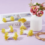 1200Pcs 0.12 Inch Flower Stamens Artificial Flower Small Stamens Plastic Pearl Yellow Floral Stamen Double Head Pollens Core For Flower Hairpin Jewelry Making Accessories Supplies Diy Craft