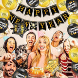 2026 Happy New Year Balloon Set Gold Foil Banner Party Decor