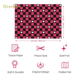 Valentine'S Day Gift Wrapping Tissue Paper, 24 Sheets Red Heart Xoxo Gift Wrap Tissue Paper, Red Black Diy Craft Art Paper For Valentines Birthday Wedding Party Supplies, 15X20Inch