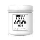 Smells Like A Georgia Bulldogs Win - Scented Soy Wax Candle (8.0 Oz) 50-60 Hour Burn Time, Cotton Wick, Frosted White Glass Jar (Vanilla)