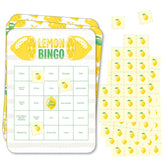 Big Dot of Happiness So Fresh - Lemon - Bingo Cards and Markers - Citrus Lemonade Party Bingo Game - Set of 18