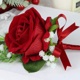 6Pcs Boutonnieres For Men Wedding Boutonnieres With Pins For Groom Red Rose Boutonnieres For Wedding Prom Homecoming Boutineers Flowers