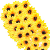 100Pcs Yellow Artificial Mini Fake Sunflower Cute Flower Decorative Fabric Flowers Craft Floral Embellishments For Wedding Wreaths Artificial Flowers Hair Accessories