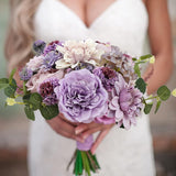 Purple Artificial Flowers Combo Cake Flowers Decorations Fake Peony Silk Roses Gift Box For Diy Wedding Bridal Bouquet Centerpieces Arrangements Party Baby Shower Holiday Decor (Purple)
