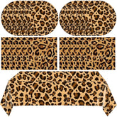 41Pcs Cheetah Print Party Decorations Leopard Animal Theme Tableware Include Dinner Dessert Plates,Napkin,Tablecloth?baby Shower Safari Animal Leopard Themed Birthday Party Decor Supplies | Serves 20