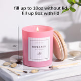 12Pcs Assorted Pink Candle Jars For Making Candles, 10Oz Empty Candle Jars With Bamboo Lids And Labels, Glass Candle Jar For Candle Making Supplies, Candle Containers For Diy Gifts