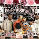 40Th Birthday Decorations For Women, Rose Gold Back In 1985 Birthday Banner Decorations, Happy 40Th Birthday Cake Topper, Balloons, Backdrop, Table Decorations, Sash Party Supplies For Women