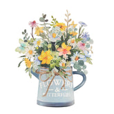 Paper Pop Up Cards,Floral Eucalyptus Vase 13 Inch Paper Flower Bouquet Greeting Cards With Blank Note Card And Envelope,Spring Cards,Birthday Gifts For Women Kids Apuc01