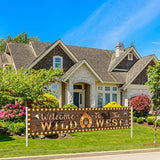 Brown Welcome To The Wild West Banner, Western Cowboy Mexican Theme Banner, Wild West Party Decoration, Western Cowboy Decorations For Party