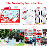 Winter Wonderland Large Invitations - 10 Invitations 10 Envelopes - - Penguin Party Supplies - Penguin Party Decorations - Winter Birthday Party - Penguin Birthday - Winter Onederland Party - Red