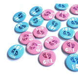 50 Pcs Gender Reveal Badges Button Pins Team Boy Team Girl Button Pins Gender Reveal Party Decorations