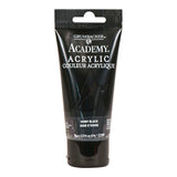 Grumbacher Academy Acrylic Paint, Gloss, 75ml/2.5 Ounce Plastic Tube, Ivory Black (C115P)