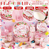 350 Strawberry Baby Shower Decorations For 50 Guests A Berry Sweet Baby Is On The Way Party Supplies For Girls Disposable Dinnerware Set Paper Plates Napkins Cups