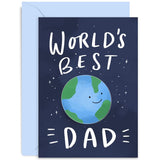 Old English Co. World'S Best Dad Greeting Card - Father'S Day Card From Son Or Daughter - Cute Dad Birthday Card For Him - Best Ever Fun Illustration | Blank Inside With Envelope