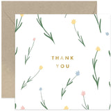 Old English Co. Thank You Card For Them - Floral Gold Foil Thank You Card For Him Or Her - Foliage Flower Grateful For Help And Support Card For Friends Family | Blank Inside With Envelope