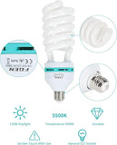 2 Pack 135W CFL Photography Light Bulbs 5500K Daylight Spiral Softbox E27 Studio Lighting