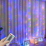 Curtain String Lights, Waterproof Copper Wire Curtain Lights With Control, 8 Modes Usb Fairy Lights Plug In Good For Wed