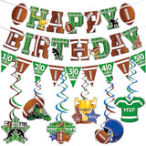 36Pc Football Birthday Banner - Football Party Decorations With Super Bowl & Themed Party Supplies
