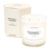 Mahogany & Cashmere 2 Wick Scented Candle - 37 Hour Burn - Luxury Non Toxic Soy Wax Candles - Long Lasting Large Glass Jar Candle For Home - 8.8Oz