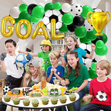 Soccer Balloons Arch Garland Kit, 107Pcs Party Decorations With Latex & Foil Balloons, Banner, Cupcake Toppers For Sports Themed Party