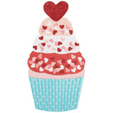 , Die Cut Cupcake Valentine'S Day Card
