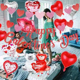 Red Happy Galentines Day Banner And Galentines Heart Garland Valentines Day Foil Balloons Galentines Banner Decorations For Happy Galentine’S Day Party Decorations