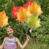 9 Pcs Fall Maple Leaf Foil Balloons 24 Inch Autumn Leaves Thanksgiving Party Decor