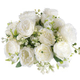 4 Bunches Peony Artificial Flowers White Flowers Silk Peonies Bouquets For Wedding Party Table Centerpieces Floral Arrangement Home Kitchen Decor