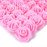 100 Pcs Artificial Rose Flower Heads Real Looking Baby Pink Fake Roses Flowers Foam Blush Roses For Diy Wedding Centerpieces Party Baby Shower Banquet Home Decorations (Pink, Stemless)