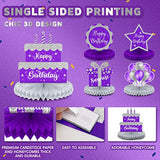 8-Piece Purple and Silver Birthday Honeycomb Centerpieces for Men and Women