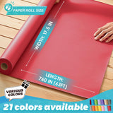 Perkhomy Red Kraft Paper Roll 17.5" X 760" (63') For Gift Wrapping Bouquet Flower Art Painting Craft Writing Packaging 80Gsm 55Lb (Red, 17.5" X 63')