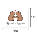 You Make Me Happy-Bara Card - Capybara Love Card - Capybara Valentines Card - Cute Anniversary Card - Capybara Card - Greeting Cad - Romantic Card