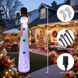 12Ft Inflatable Snowman Outdoor Christmas Decoration - Blow Up Snowman With Built-In Led Lights For Garden Lawn