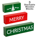 Set Of 3 Christmas Decor Blocks - Merry Christmas